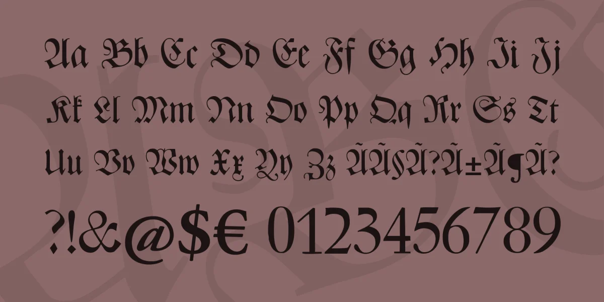CAT Zentenaer Fraktur UNZ1 Font preview 4