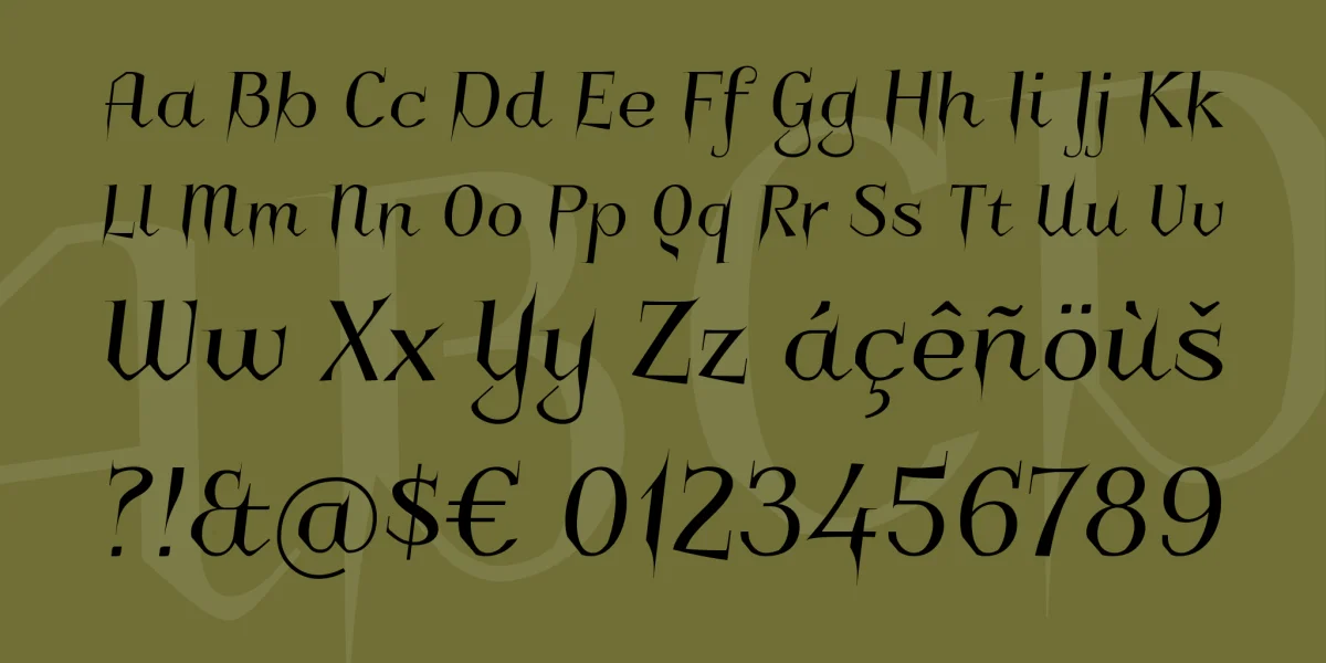 Charakterny Font preview 3