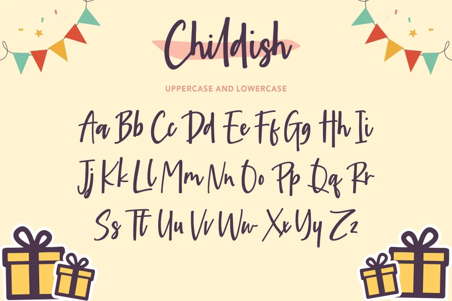 Childish Font preview 6