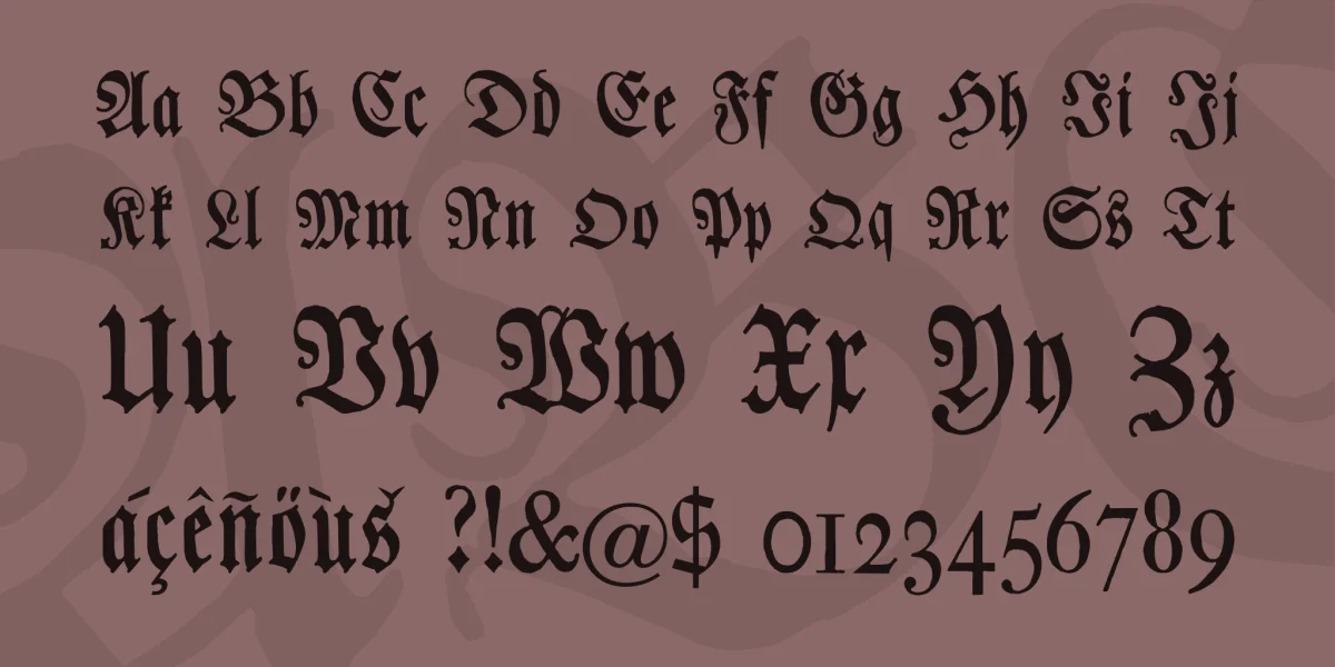 Chursaechsische Fraktur Font preview 4