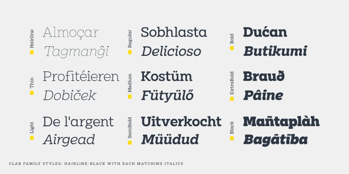 Clab Personal Use Font Family preview 4
