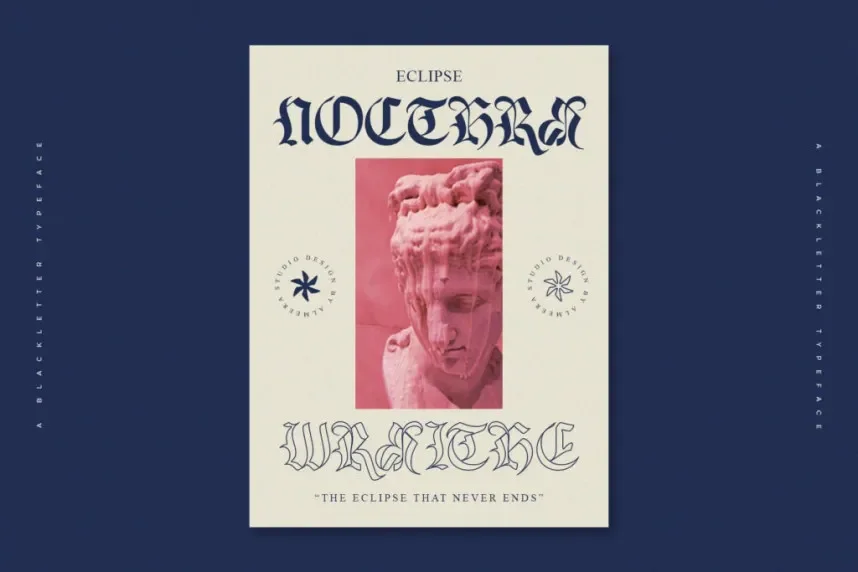 Claudore Blackletter Typeface preview 5