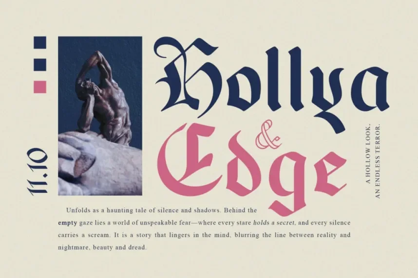Claudore Blackletter Typeface preview 6