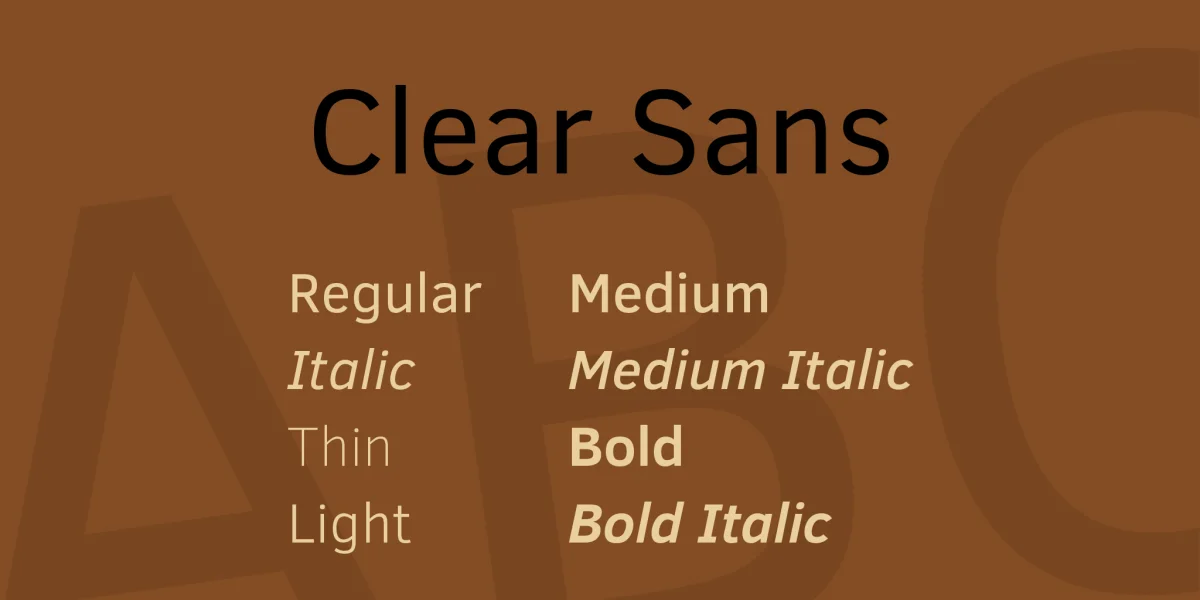 Clear Sans Font Family