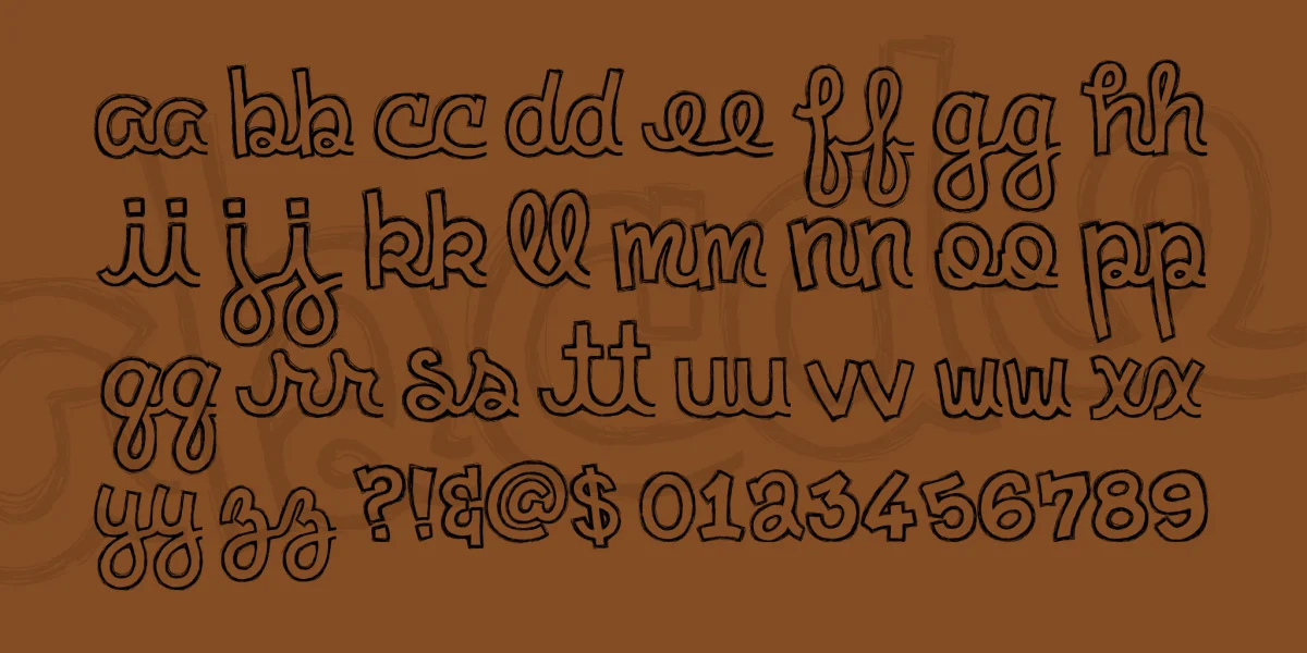 Clementine Sketch Font preview 2