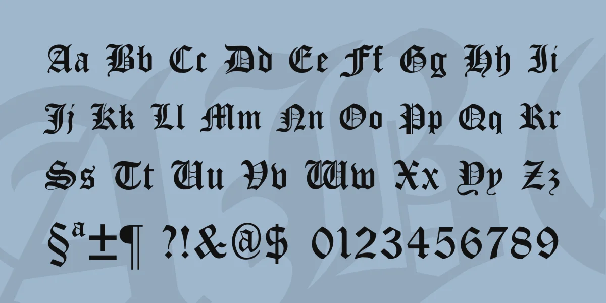 Cloister Black Font preview 4