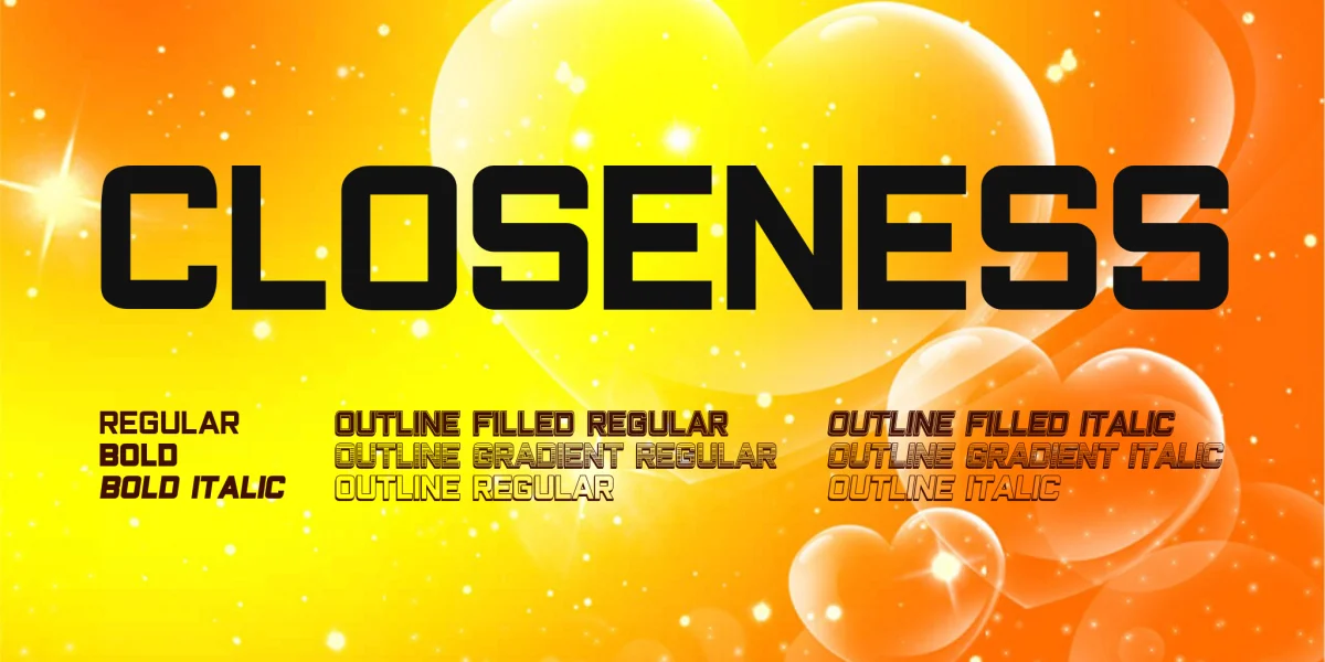 Closeness Font Family preview 4
