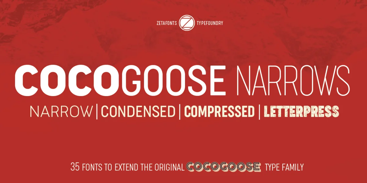 Cocogoose Narrows Font Family