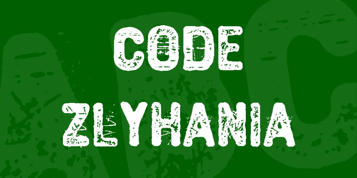 Code Zlyhania Font preview 4