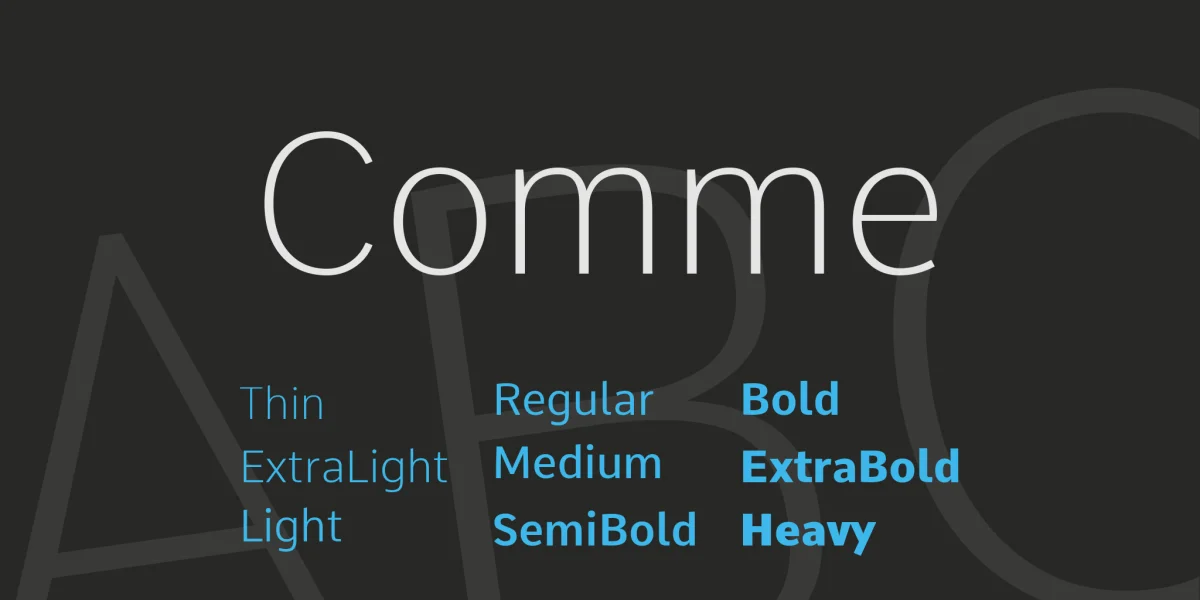 Comme Font Family