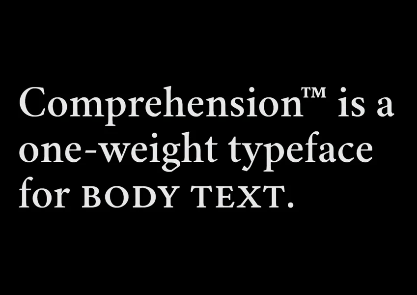 Comprehension Font Family