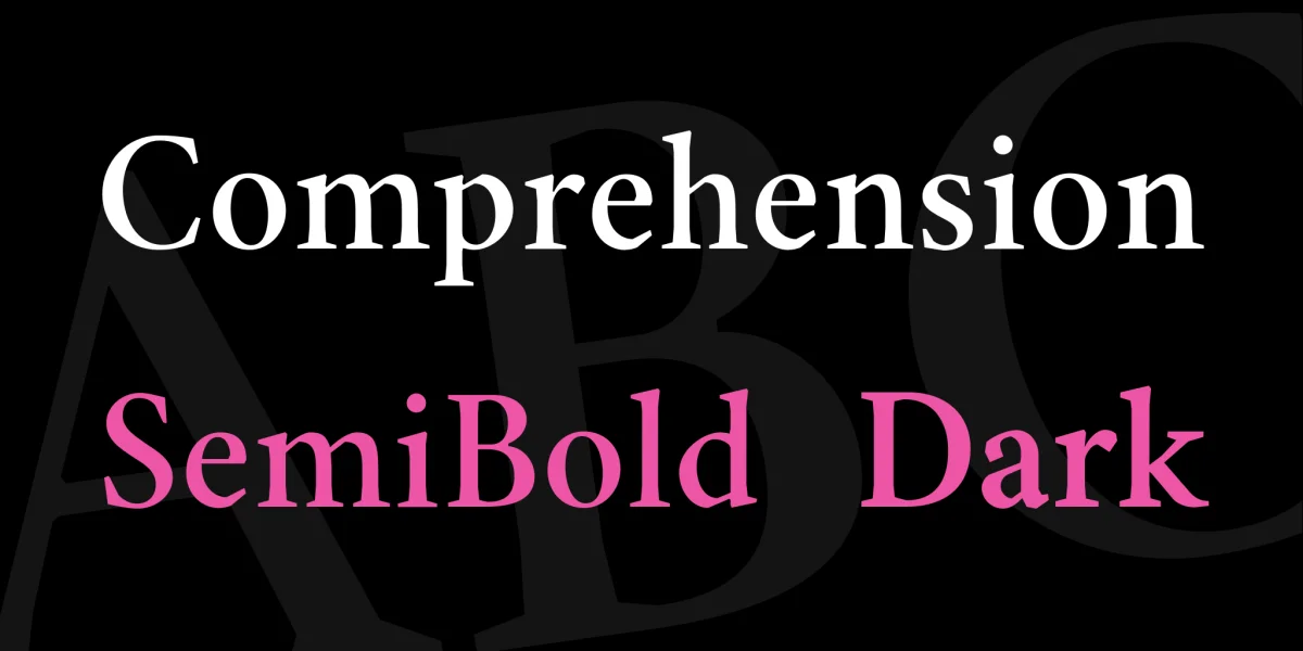 Comprehension Font Family preview 2