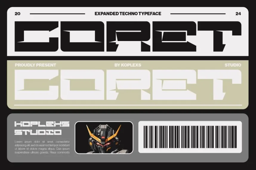 Coret Font preview 2