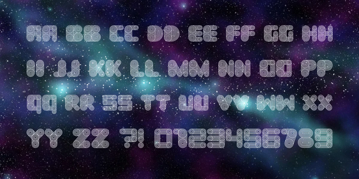 Cosmology Font preview 2