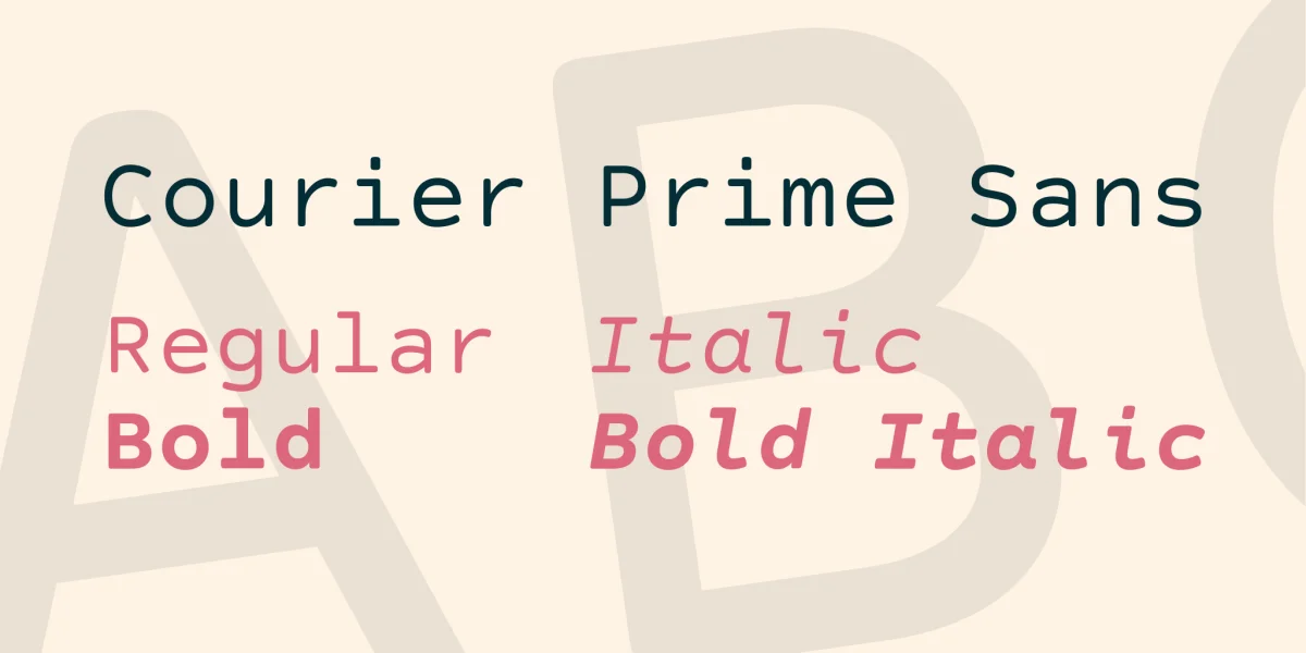 Courier Prime Sans Font Family