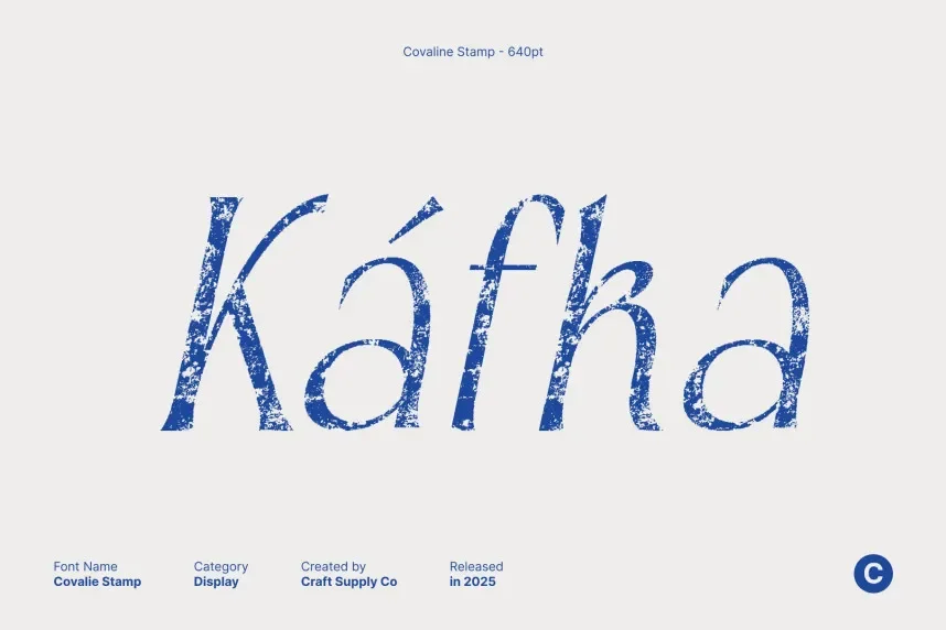 Covalie Stamp Font preview 3