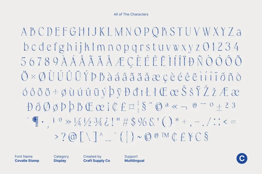 Covalie Stamp Font preview 6