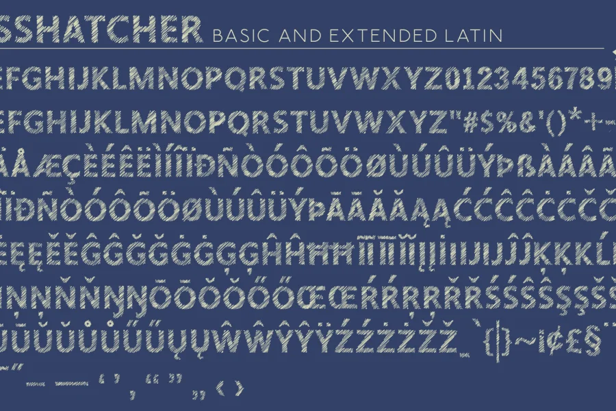 Crosshatcher Font preview 3