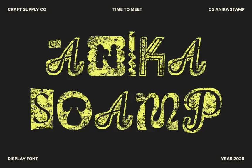 CS Anika Stamp Font preview 2