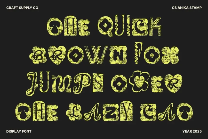 CS Anika Stamp Font preview 3