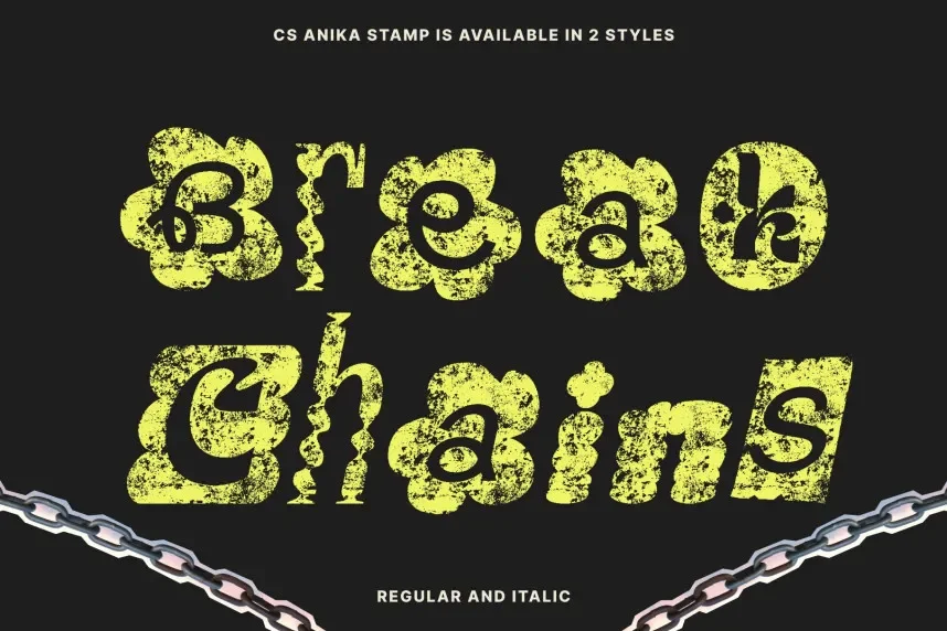 CS Anika Stamp Font preview 4