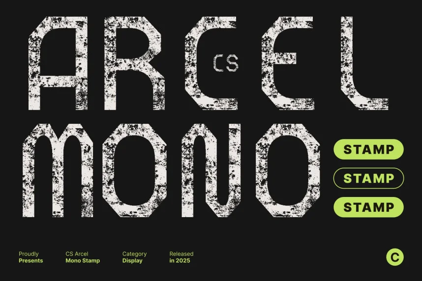 CS Arcel Mono Stamp Font