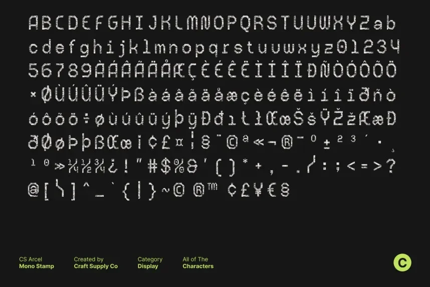 CS Arcel Mono Stamp Font preview 6