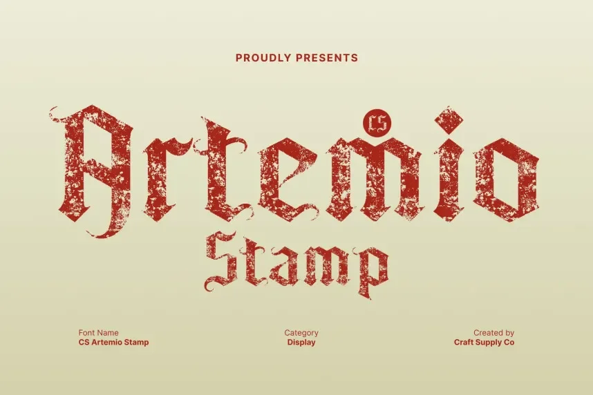CS Artemio Stamp Font
