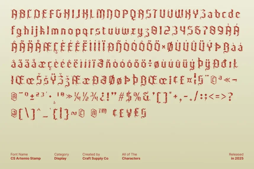 CS Artemio Stamp Font preview 6