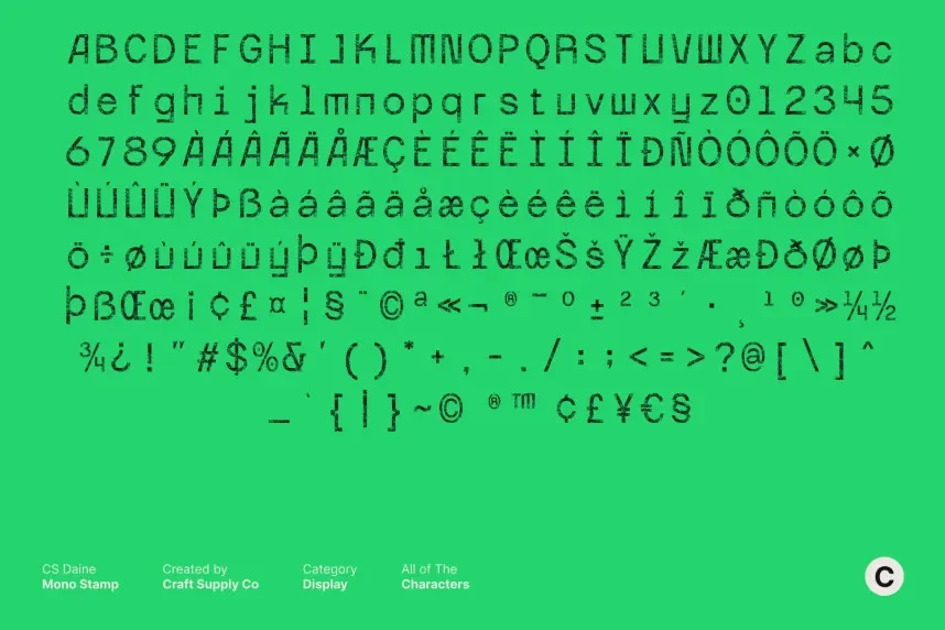 CS Daine Mono Stamp Font preview 6