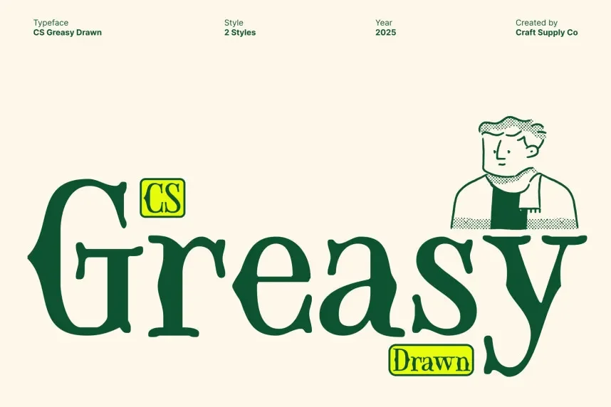 CS Greasy Drawn Font preview 2