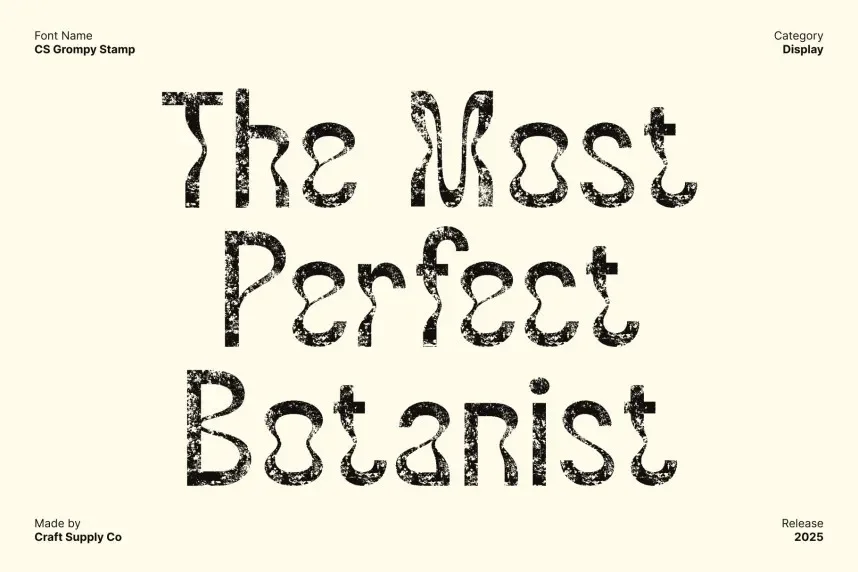 CS Grompy Stamp Font preview 3