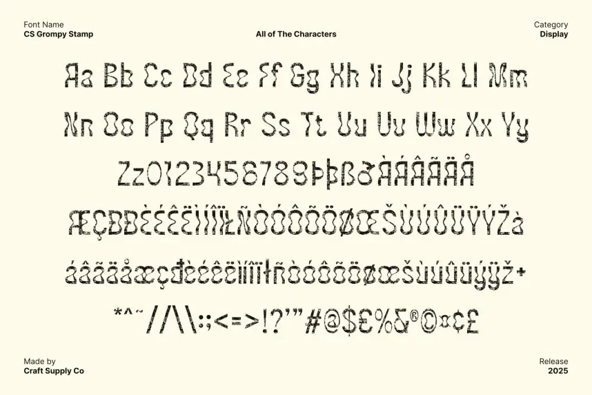 CS Grompy Stamp Font preview 6