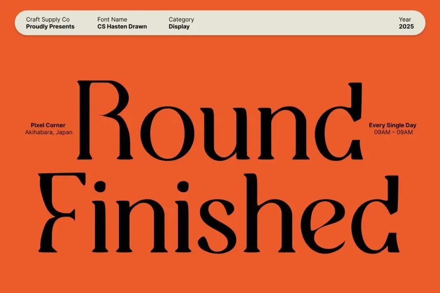 CS Hasten Drawn Font preview 3