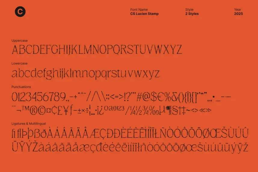 CS Lucien Stamp Font preview 6