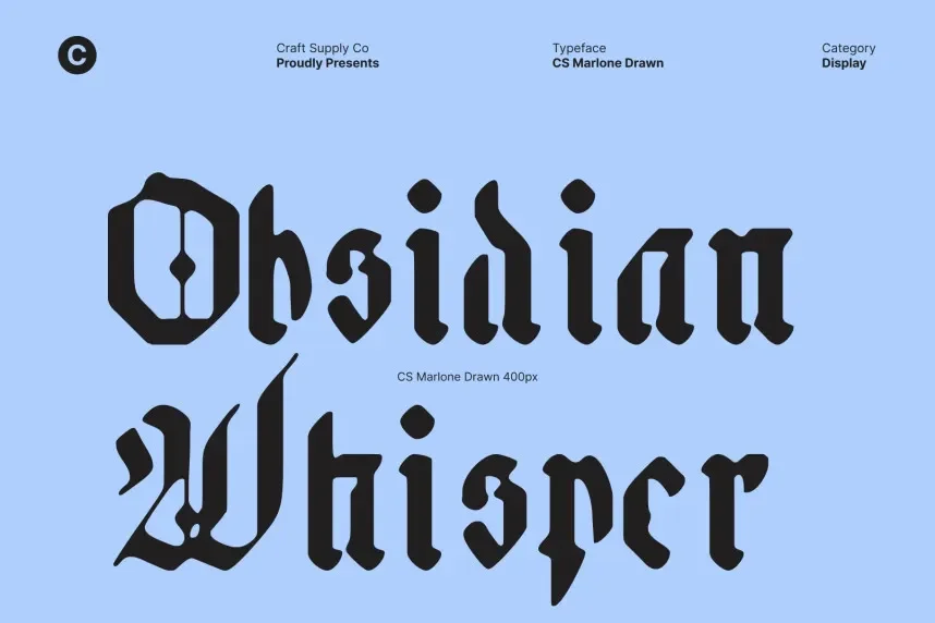 CS Marlone Drawn Font preview 3