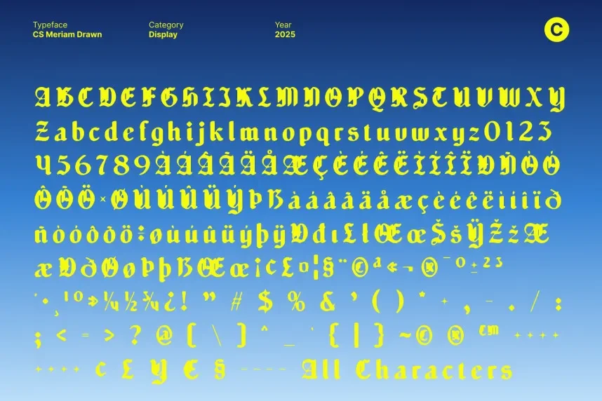 CS Meriam Drawn Font preview 6