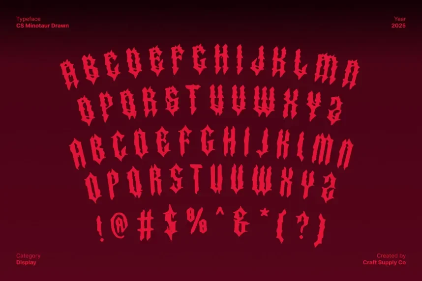 CS Minotaur Drawn Font preview 6