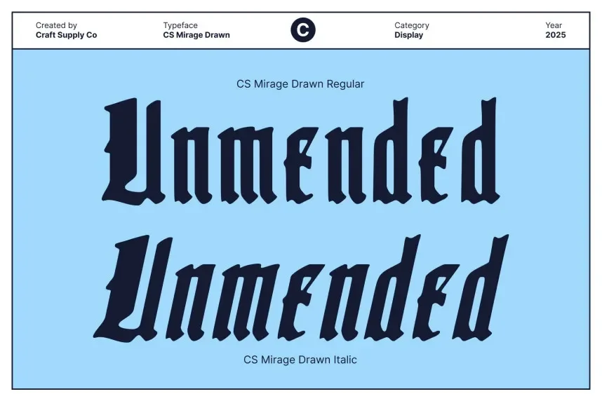 CS Mirage Drawn Font preview 3