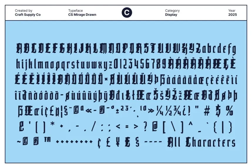CS Mirage Drawn Font preview 6