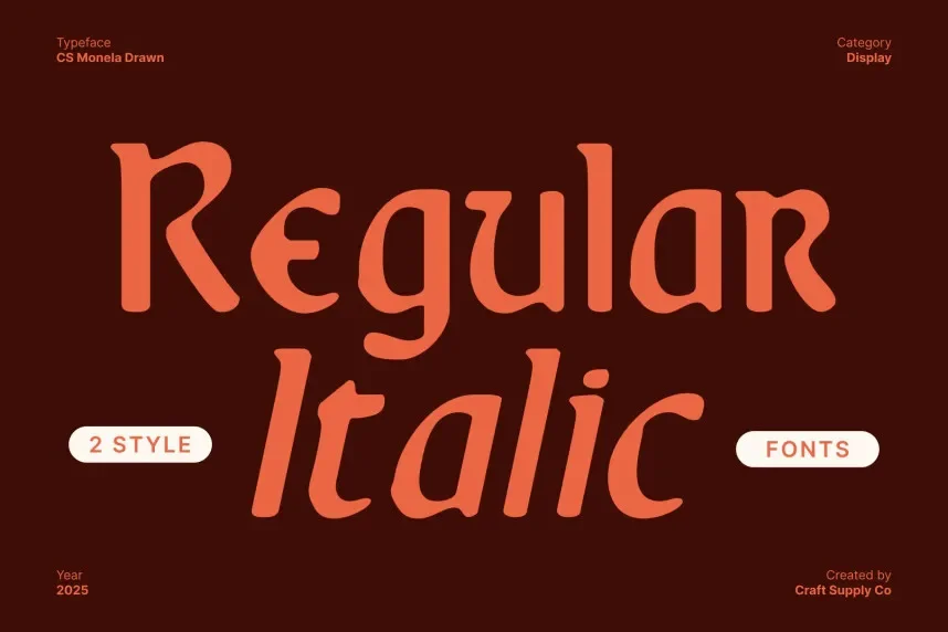 CS Monela Drawn Font preview 4