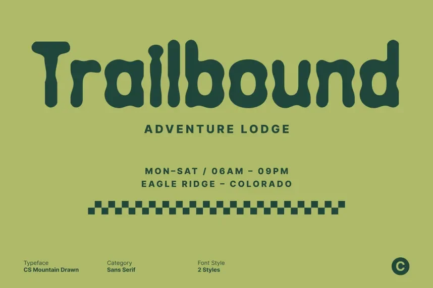 CS Mountain Drawn Font preview 3