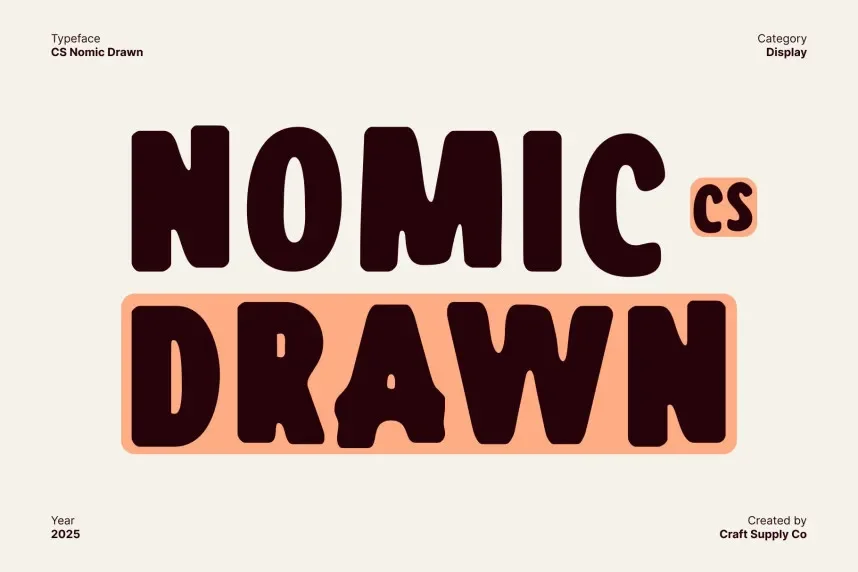CS Nomic Drawn Font preview 2