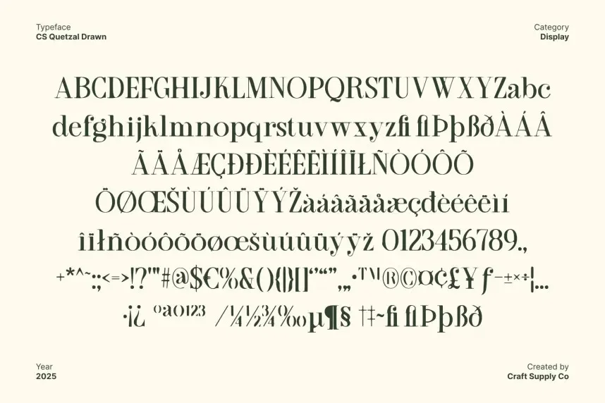 CS Quetzal Drawn Font preview 6