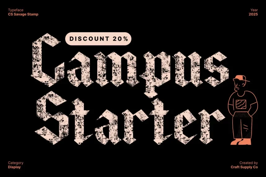 CS Savage Stamp Font preview 3