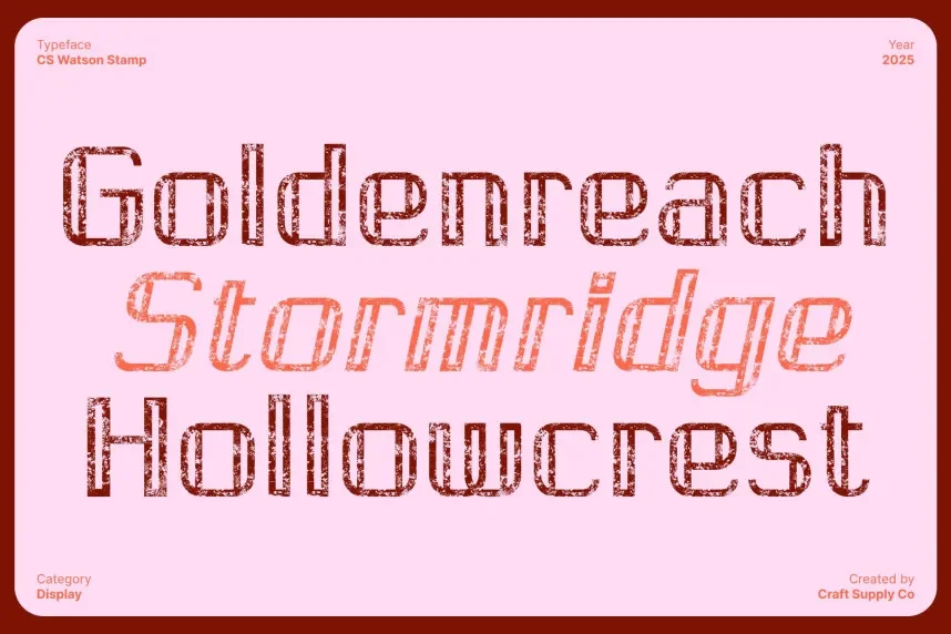 CS Watson Stamp Font preview 3