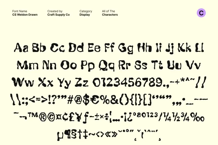 CS Weldon Drawn Font preview 6