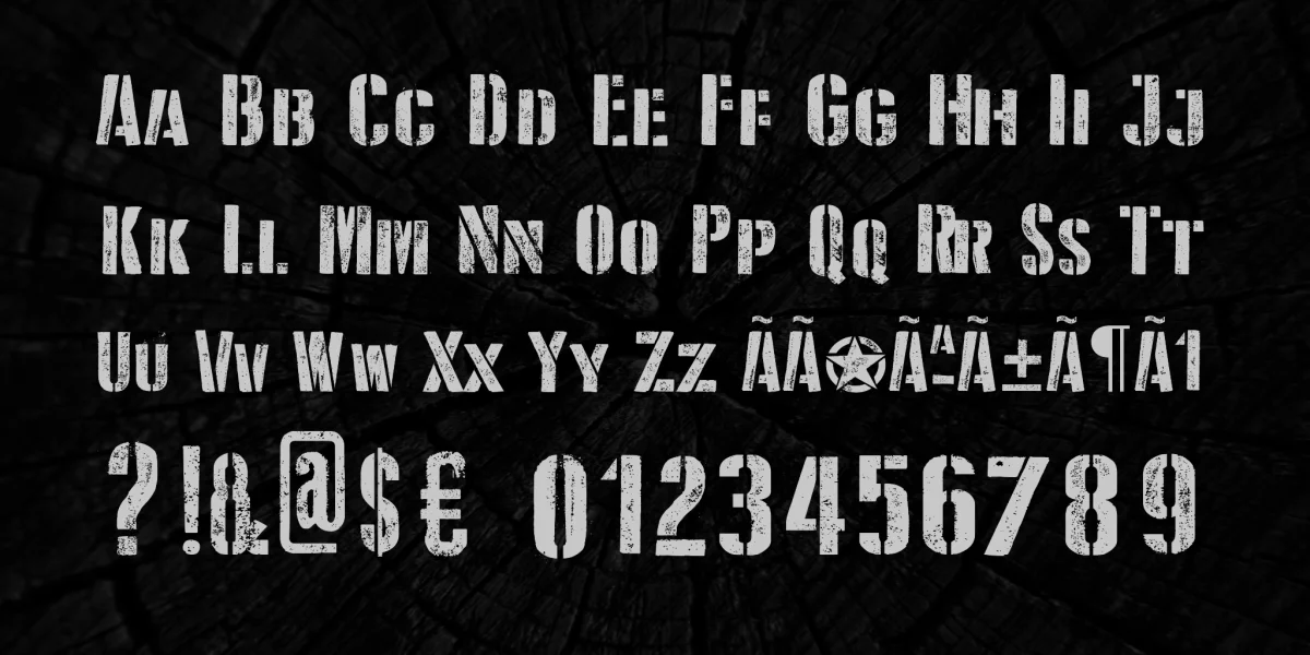 D Day Stencil Font preview 3
