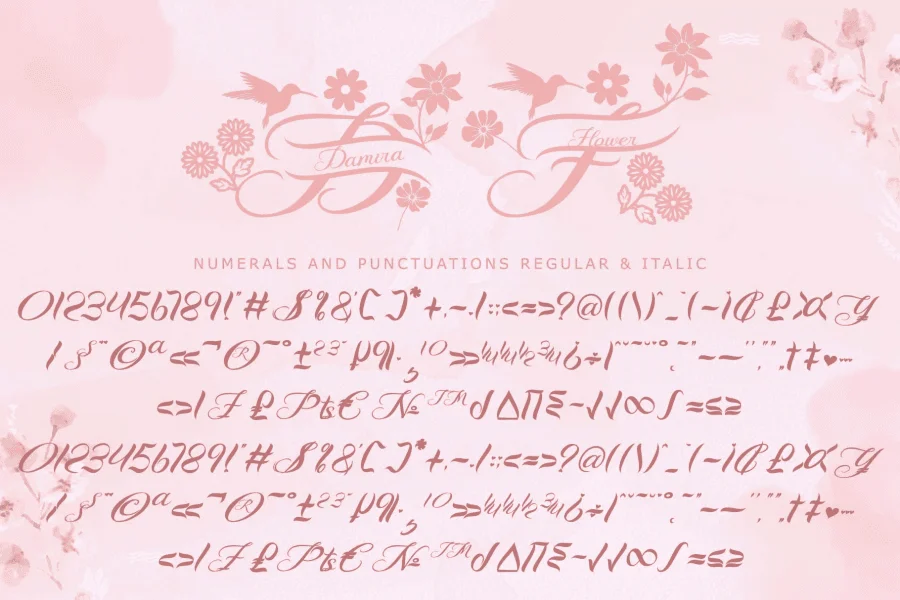 Damira Flower Font Family preview 11