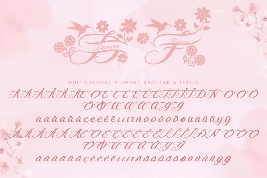 Damira Flower Font Family preview 12
